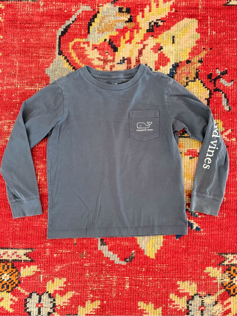 Vineyard Vines Boys' Long-Sleeve Pocket Tee in Navy
